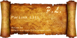 Parizek Lili névjegykártya